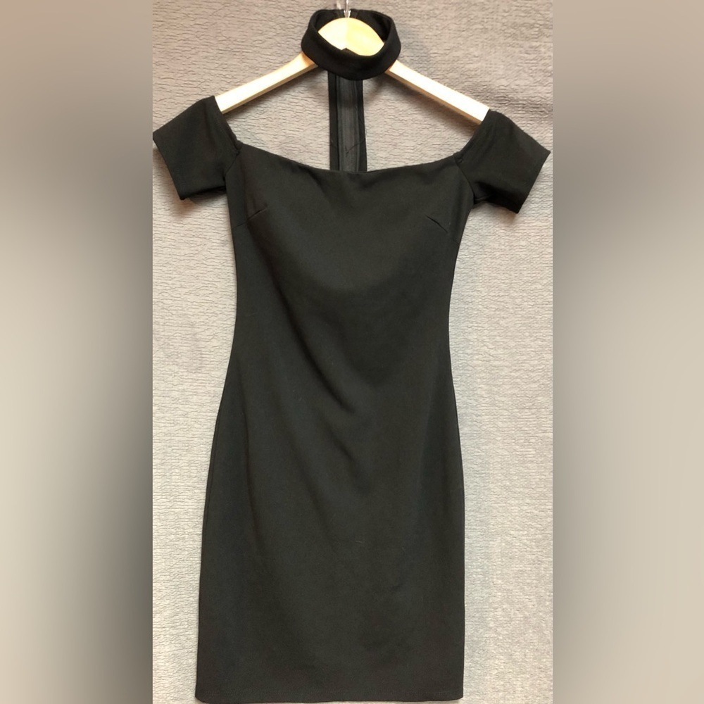 My Michelle, one black dress with choker collar
